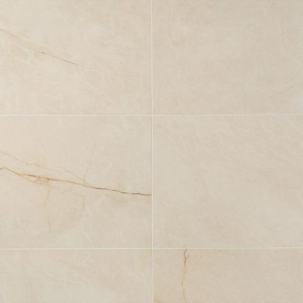 Commercial Floor | 1 sq. ft. Marble Tech Crema Avorio 12×24 Polished Porcelain Tile Creamy Ivory Polished Bathroom Bathroom