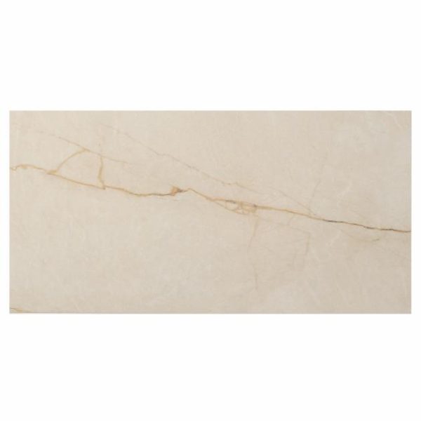 Commercial Floor | 1 sq. ft. Marble Tech Crema Avorio 12×24 Polished Porcelain Tile Creamy Ivory Polished Bathroom Bathroom