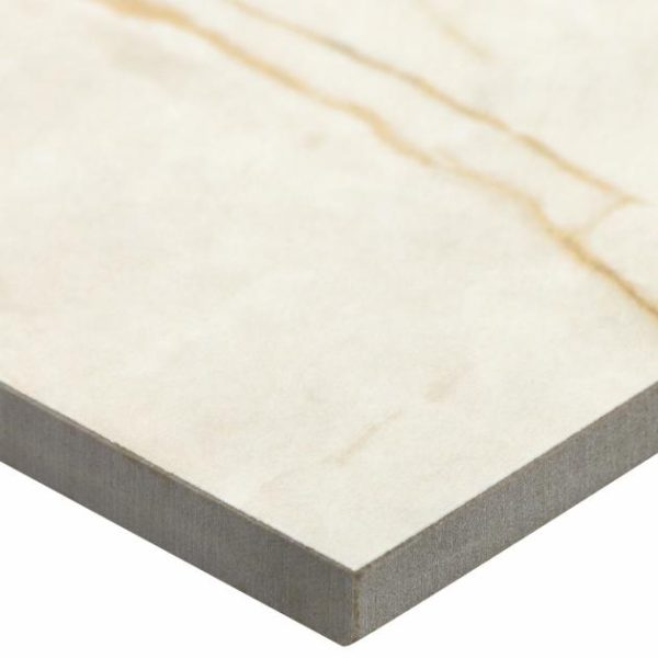 Commercial Floor | 1 sq. ft. Marble Tech Crema Avorio 12×24 Polished Porcelain Tile Creamy Ivory Polished Bathroom Bathroom