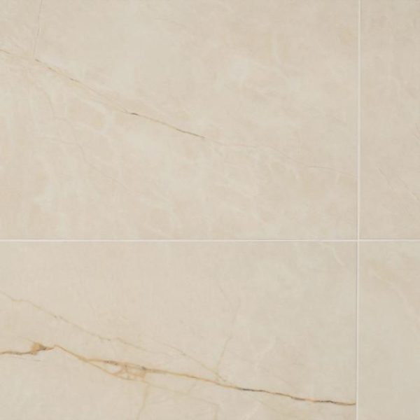 Commercial Floor | 1 sq. ft. Marble Tech Crema Avorio 12×24 Polished Porcelain Tile Creamy Ivory Polished Bathroom Bathroom