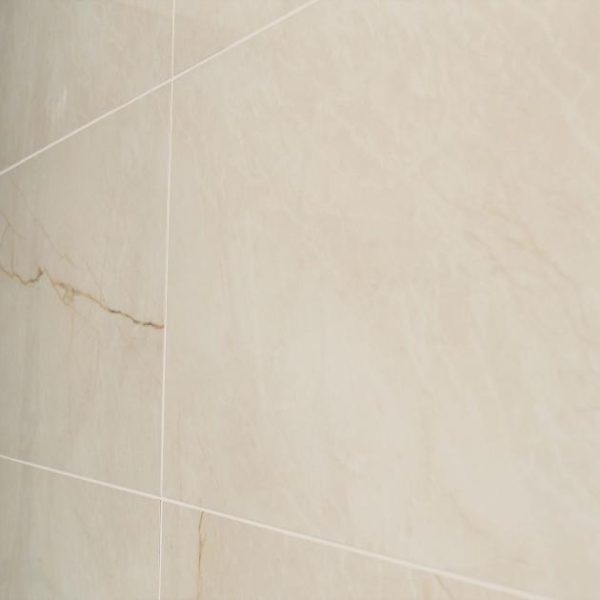 Commercial Floor | 1 sq. ft. Marble Tech Crema Avorio 12×24 Polished Porcelain Tile Creamy Ivory Polished Bathroom Bathroom