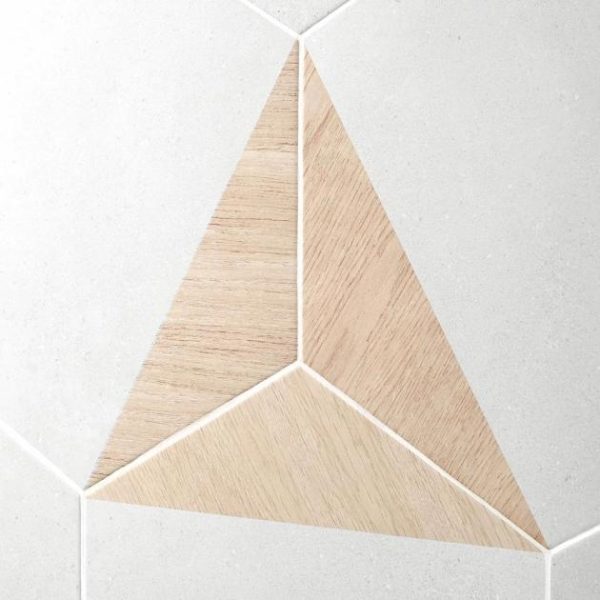 Commercial Floor | 1 sq. ft. Pergola Wood White 12.5″ Hexagon Matte Porcelain Tile Wood White Bathroom Bathroom