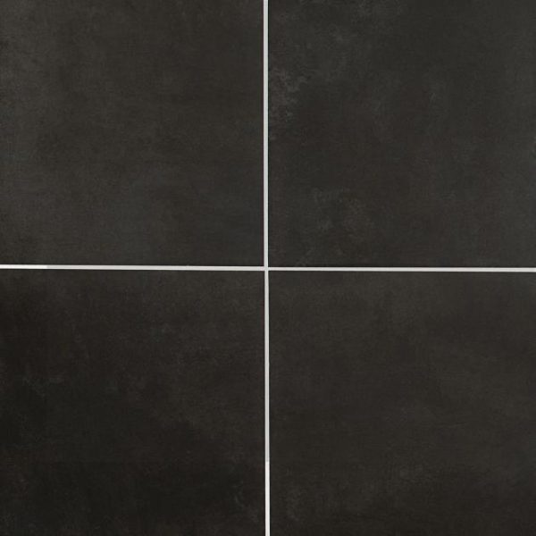 Floor Tiles | 1 sq. ft. Art Geo Cement Black 8×8 Matte Porcelain Tile Cement Charcoal Bathroom Bathroom