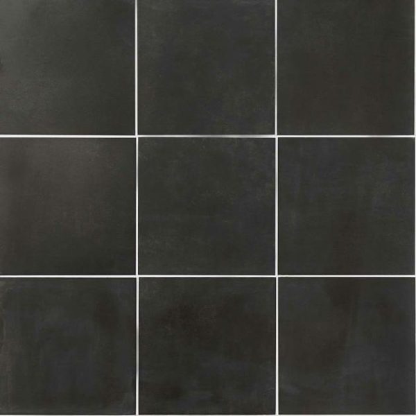 Floor Tiles | 1 sq. ft. Art Geo Cement Black 8×8 Matte Porcelain Tile Cement Charcoal Bathroom Bathroom