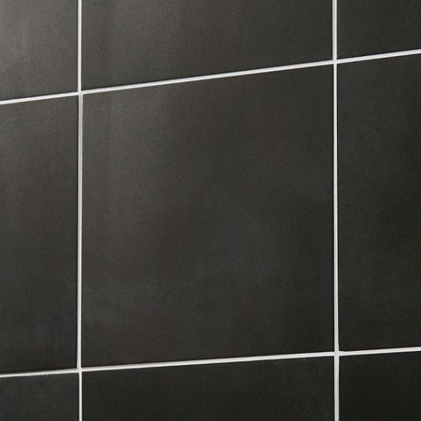 Floor Tiles | 1 sq. ft. Art Geo Cement Black 8×8 Matte Porcelain Tile Cement Charcoal Bathroom Bathroom