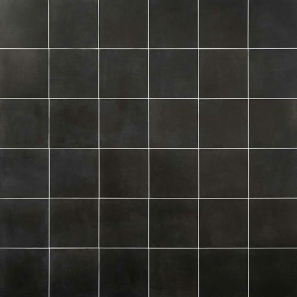 Floor Tiles | 1 sq. ft. Art Geo Cement Black 8×8 Matte Porcelain Tile Cement Charcoal Bathroom Bathroom