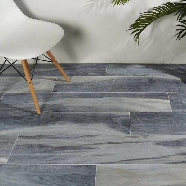 Outdoor & Pavers | 1 sq. ft. Brazilian Tiger Blue 8×48 Matte Porcelain Wood Look Tile Blue Matte Bathroom Bathroom