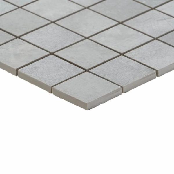 Pool Tiles | 1 sq. ft. Bond Excalibur Medium Gray 2×2 Matte Porcelain Mosaic Tile Excalibur Bathroom Bathroom