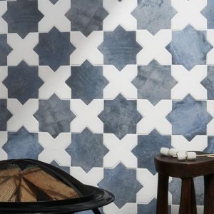 Pool Tiles | 1 sq. ft. Parma Star & Cross Customizable Terracotta Look Porcelain Tile Bathroom Bathroom