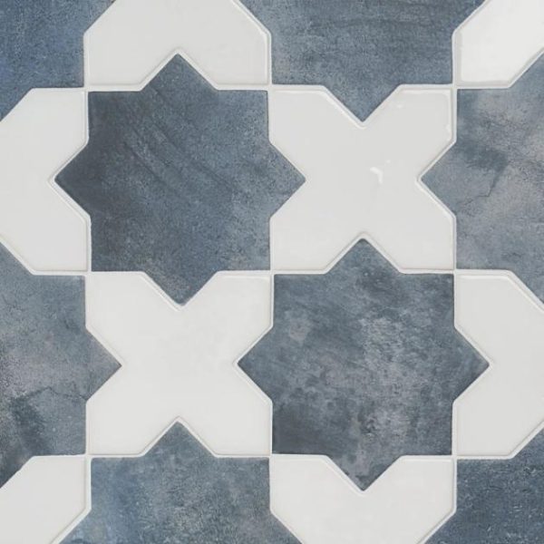 Pool Tiles | 1 sq. ft. Parma Star & Cross Customizable Terracotta Look Porcelain Tile Bathroom Bathroom