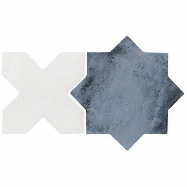 Pool Tiles | 1 sq. ft. Parma Star & Cross Customizable Terracotta Look Porcelain Tile Bathroom Bathroom