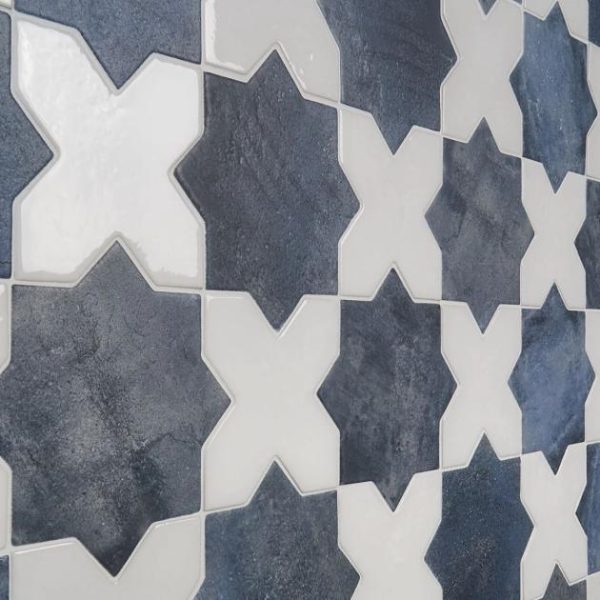 Pool Tiles | 1 sq. ft. Parma Star & Cross Customizable Terracotta Look Porcelain Tile Bathroom Bathroom