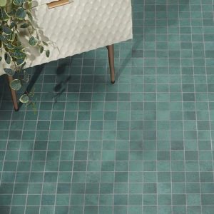 Shower | 1 sq. ft. Bond Viridum Green 2×2 Matte Porcelain Mosaic Tile Viridum Bathroom Bathroom