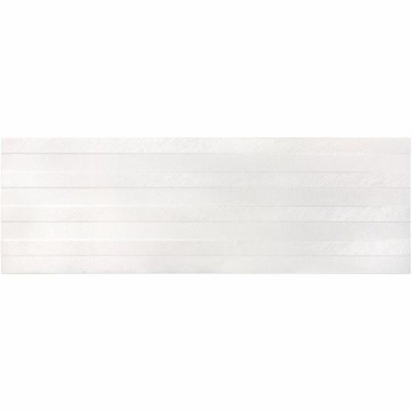 Shower | 1 sq. ft. Klondike Yukon White 16×48 3D Matte Ceramic Wall Tile Bathroom Bathroom