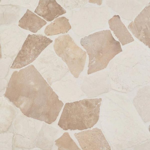 Shower | 1 sq. ft. Nature Flagstone Jumbo Komodo Beige Honed Marble Mosaic Tile Komodo Shower Komodo