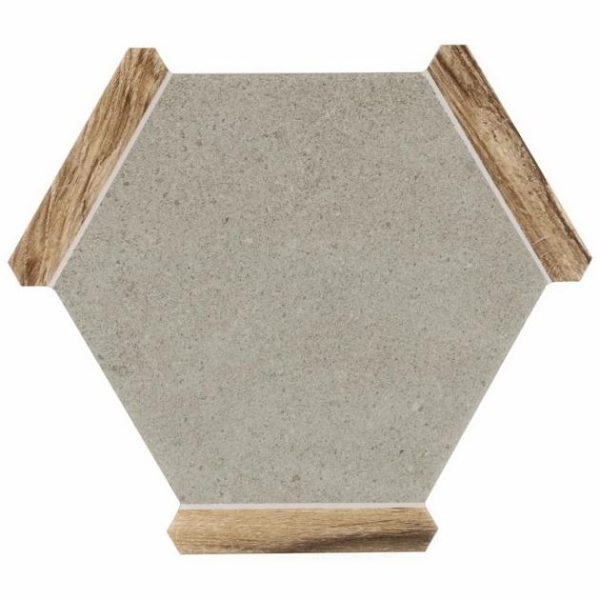 Shower | 1 sq. ft. Sagon Cemento Gray 9″ Hexagon Matte Porcelain Tile Cemento Gray Bathroom Bathroom