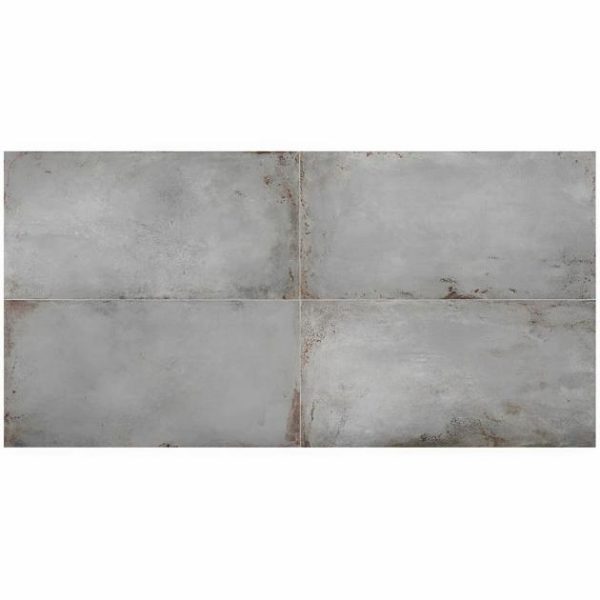 Wall Tiles | 1 sq. ft. Angela Harris Flatiron Gray 24×48 Matte Porcelain Tile Gray Bathroom Bathroom