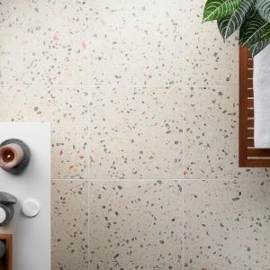 Large Wall | 1 sq. ft. True Terrazzo Sonora Beige 16×16 Polished Terrazzo Tile Sonora Bathroom Bathroom