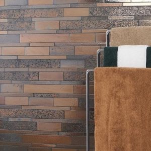 Pool Tiles | 1 sq. ft. Magma Ledger Bronze Polished Lava Stone Mosaic Tile Ledger Backsplash & Kitchen Backsplash & Kitchen