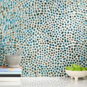 Shower | 1 sq. ft. Komorebi Pebble Juneau Spring Multicolor Polished Glass Mosaic Tile Juneau Spring Backsplash & Kitchen Backsplash & Kitchen