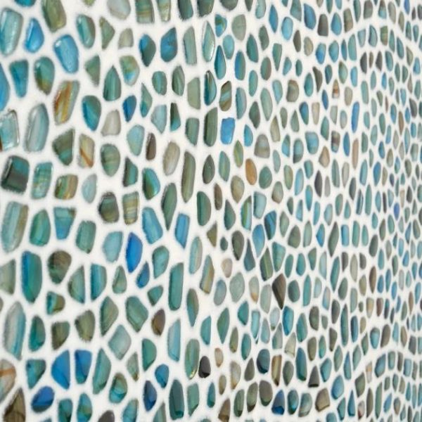 Shower | 1 sq. ft. Komorebi Pebble Juneau Spring Multicolor Polished Glass Mosaic Tile Juneau Spring Backsplash & Kitchen Backsplash & Kitchen