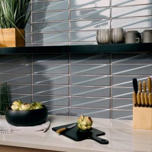 Wall Tiles | 1 sq. ft. Axelle Misty Gray 3×12 3D Glossy Ceramic Subway Tile Misty Gray Backsplash & Kitchen Backsplash & Kitchen