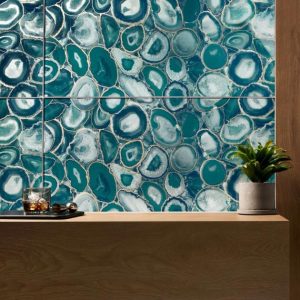 Backsplash & Kitchen | 1 sq. ft. Agate Glass Teal Green 18×36 Polished Glass Tile Teal Green Backsplash & Kitchen Backsplash & Kitchen