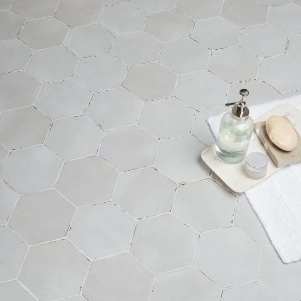 Bathroom | 1 sq. ft. Sasha Hex Rassa Gray 6″ Matte Porcelain Hexagon Tile Gray Backsplash & Kitchen Backsplash & Kitchen