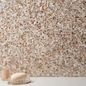 Bathroom | 1 sq. ft. South Seas Pearl Pebbles Mosaic Polished Tile Pebbles Backsplash & Kitchen Backsplash & Kitchen