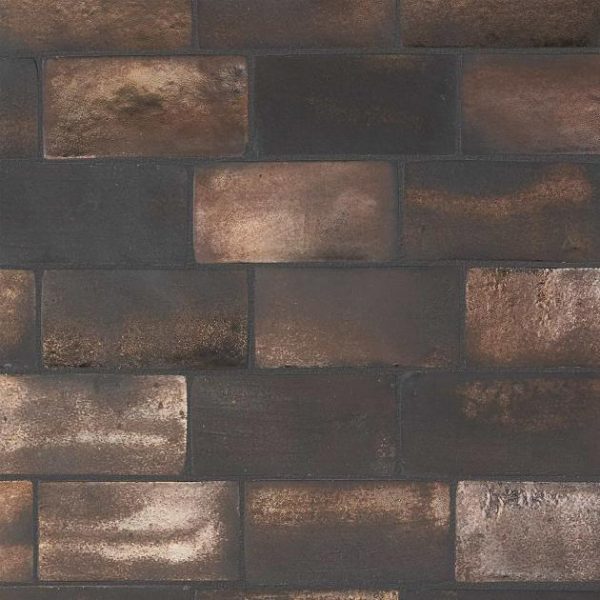 Bathroom | 1 sq. ft. Emery Bronze Brown 4×8 Metallic Handmade Crackled Terracotta Subway Tile Bronze Brown Backsplash & Kitchen Backsplash & Kitchen