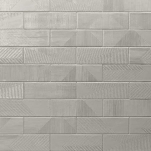 Shower | 1 sq. ft. Enigma Light Gray 2×8 Polished Textured Ceramic Wall Tile Light Gray Backsplash & Kitchen Backsplash & Kitchen